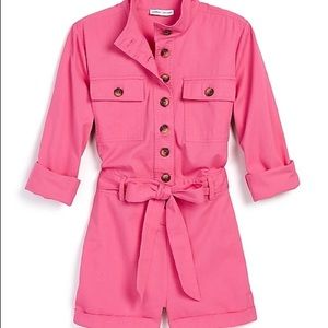 Express x Rocky Barnes Pink Linen Romper